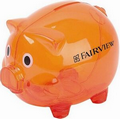 5"x4" Orange Piggy Bank